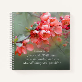 Matthew 19:26 met GOD Alles is mogelijk Notitieboek