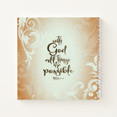 Matthew 19:26 met God alles is mogelijk Notitieboek (Achterkant)