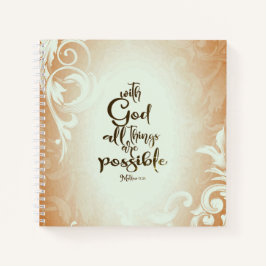 Matthew 19:26 met God alles is mogelijk Notitieboek