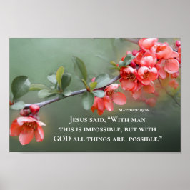 Matthew 19:26 met GOD Alles is mogelijk Poster