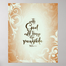 Matthew 19:26 met God alles is mogelijk Poster