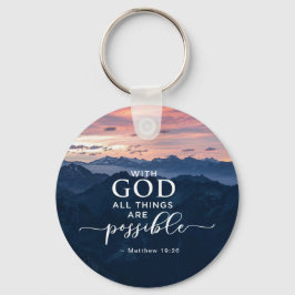 Matthew 19:26 met God alles is mogelijk Sleutelhanger