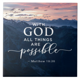 Matthew 19:26 met God alles is mogelijk Tegeltje