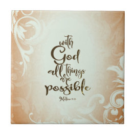 Matthew 19:26 met God alles is mogelijk Tegeltje