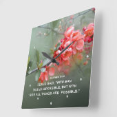 Matthew 19:26 met GOD Alles is mogelijk Vierkante Klok (Hoek)