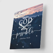 Matthew 19:26 met God alles is mogelijk Vierkante Klok (Hoek)