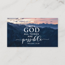 Matthew 19:26 met God alles is mogelijk Visitekaartje