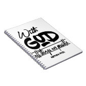 Matthew 19:26 met God is alles mogelijk. Notitieboek (Rechterzijde)