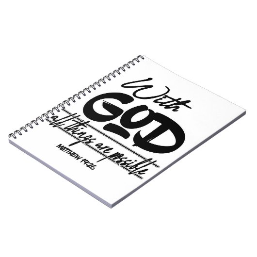 Matthew 19:26 met God is alles mogelijk. Notitieboek (Linkerzijde)