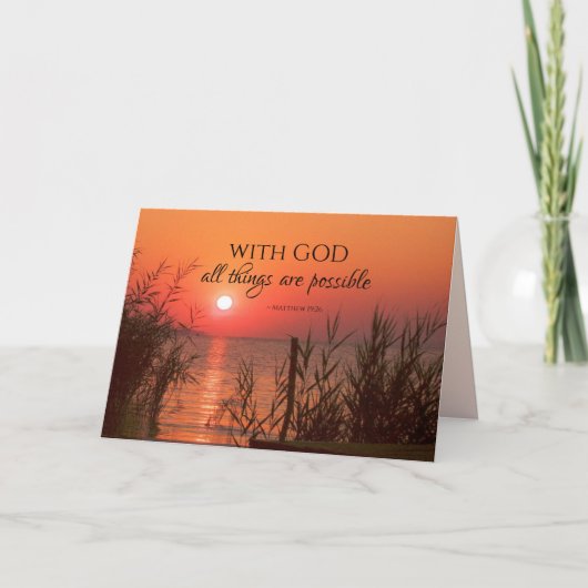 Matthew 19:26 Met God zijn alles mogelijk Kaart (Voorkant)