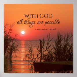 Matthew 19:26 Met God zijn alles mogelijk Poster