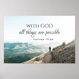 Matthew 19:26 Met God zijn alles mogelijk Poster