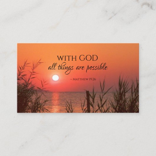 Matthew 19:26 Met God zijn alles mogelijk Visitekaartje (Voorkant)