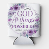 Matthew 19:26 Possible with God Purple Floral Blikjeskoeler (Voorkant)