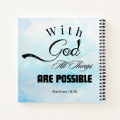 Matthew 19:26 typografie ontwerp notitieboek (Achterkant)