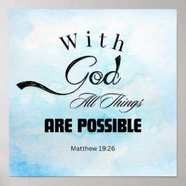 Matthew 19:26 typografie ontwerp poster