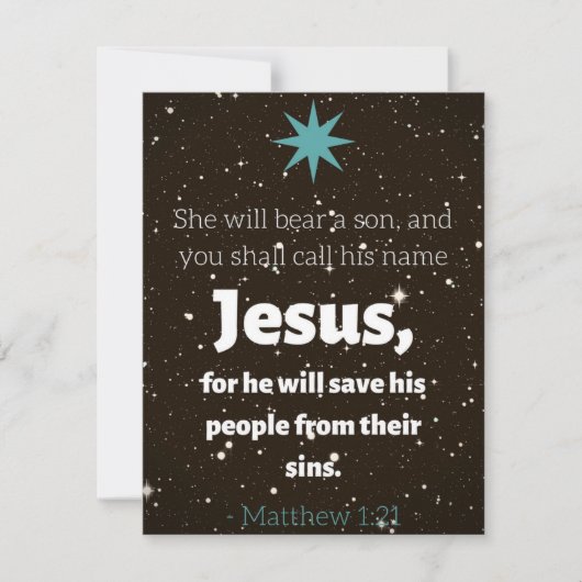 Matthew 1:21 kerstkaart (Voorkant)