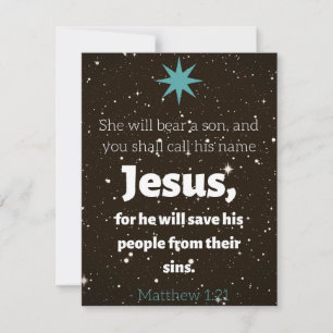 Matthew 1:21 kerstkaart