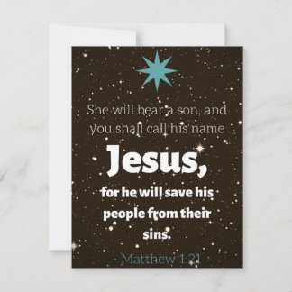 Matthew 1:21 kerstkaart