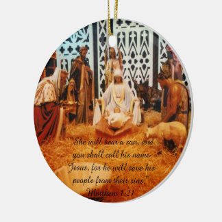 Matthew 1:21 Nativiteitsscène Ornament