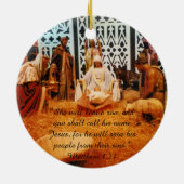 Matthew 1:21 Nativiteitsscène Ornament (Achterkant)
