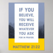 Matthew 21:22 Bijbelversie Poster (Voorkant)