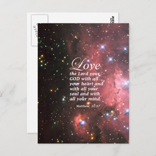 Matthew 22:37 briefkaart (Voorkant / Achterkant)