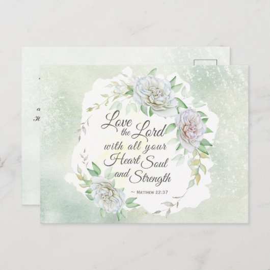 Matthew 22:37 hou van de Heer met al je hart Briefkaart (Voorkant / Achterkant)