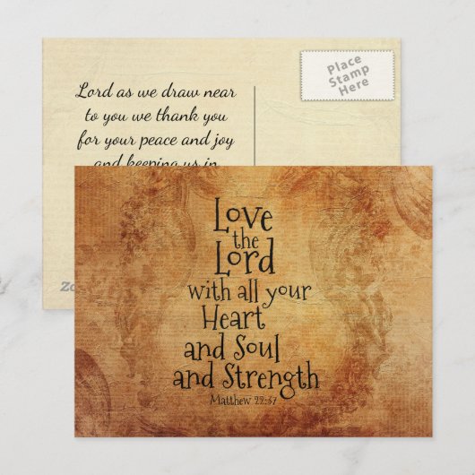Matthew 22:37 hou van de Heer met al je hart Briefkaart (Voorkant / Achterkant)