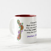 Matthew 23, 26 koffie-Mok Tweekleurige Koffiemok (Voorkant links)
