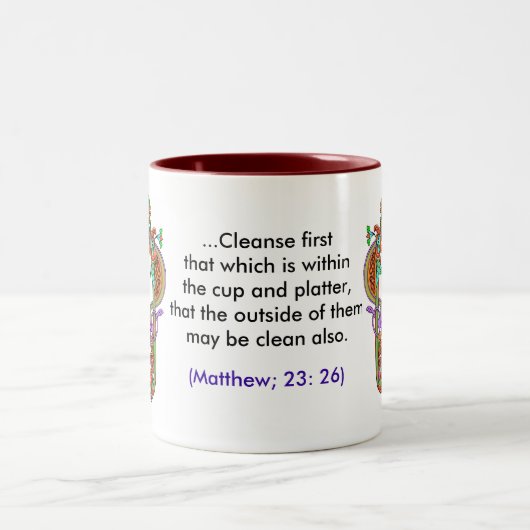 Matthew 23, 26 koffie-Mok Tweekleurige Koffiemok (Center)