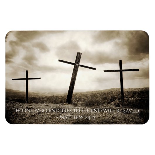 MATTHEW 24:13 Flexibele magneet (Horizontaal)