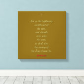 MATTHEW 24:27 “Want zoals de bliksem komt…” Canvas Afdruk (Insitu (Houten vloer))