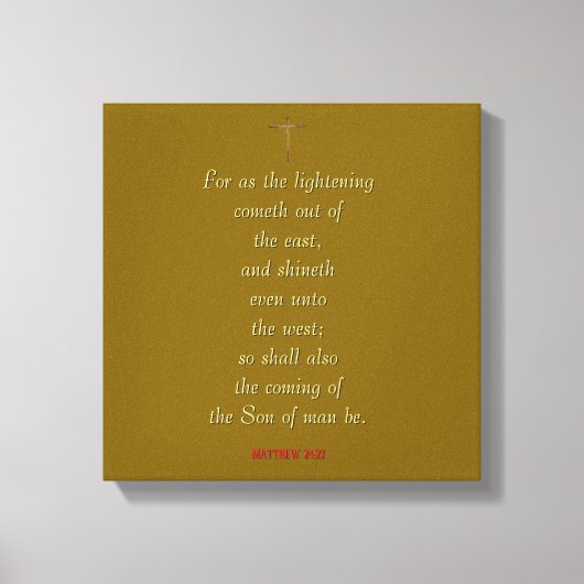 MATTHEW 24:27 “Want zoals de bliksem komt…” Canvas Afdruk (Voorkant)