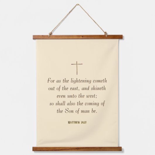MATTHEW 24:27 “Want zoals de bliksem komt…” Hangend Wandkleed (Voorkant)