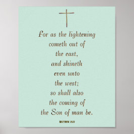 MATTHEW 24:27 “Want zoals de bliksem komt…” Poster