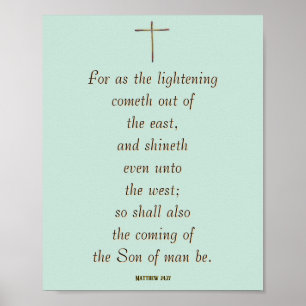 MATTHEW 24:27 “Want zoals de bliksem komt…” Poster