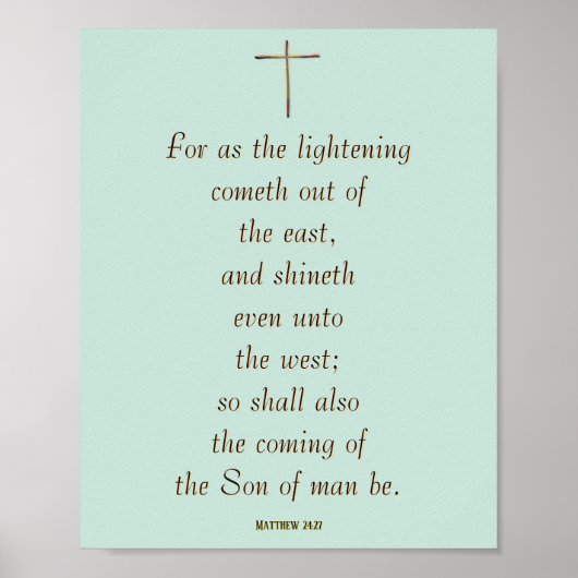 MATTHEW 24:27 “Want zoals de bliksem komt…” Poster (Voorkant)