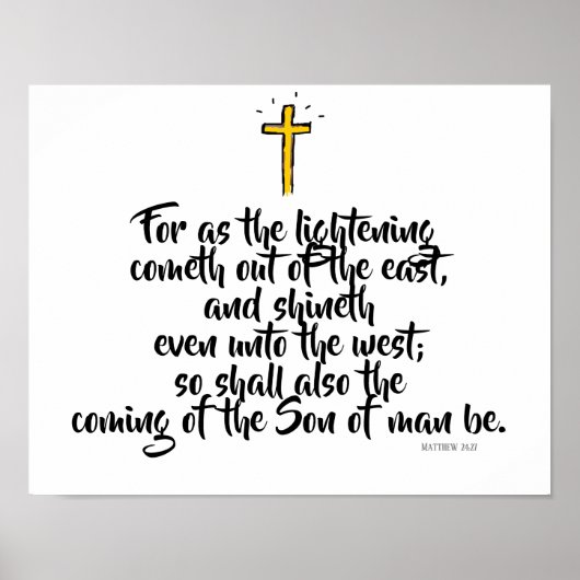 MATTHEW 24:27 “Want zoals de bliksem komt…” Poster (Voorkant)