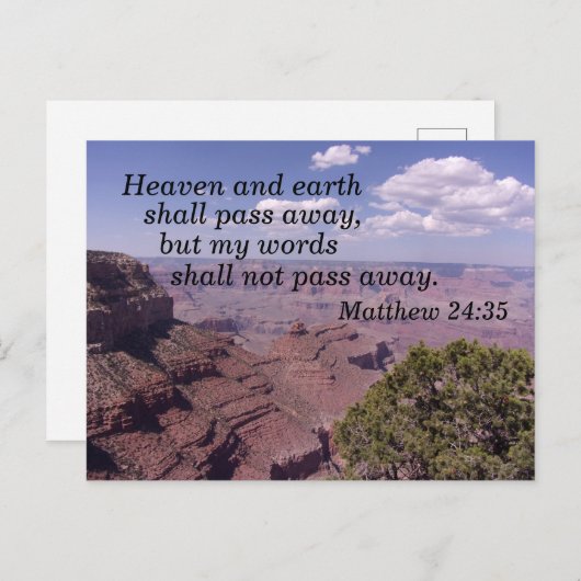 Matthew 24:35 De hemel en de aarde zullen weggaan Briefkaart (Voorkant / Achterkant)