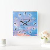 Matthew 24:35 vierkante klok (Huis)