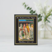 Matthew 25:1-13 The Foolish and Wise Virgins Black Briefkaart (Staand voorkant)