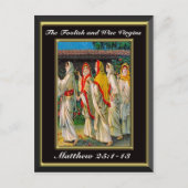 Matthew 25:1-13 The Foolish and Wise Virgins Black Briefkaart (Voorkant)
