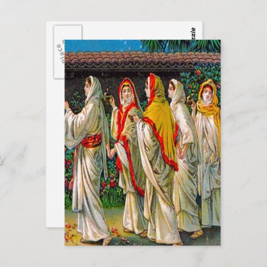 Matthew 25:1-13 The Foolish and Wise Virgins Briefkaart (Voorkant / Achterkant)