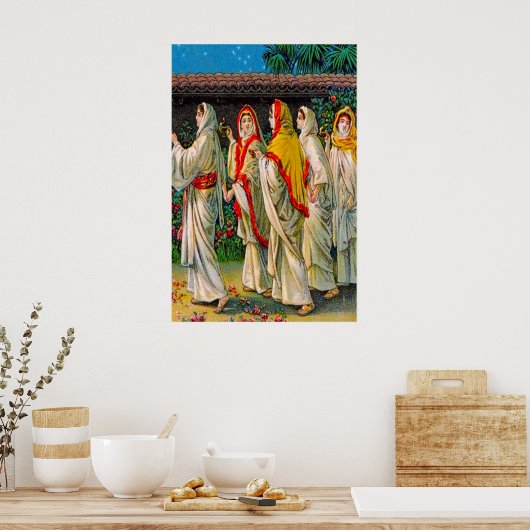 Matthew 25:1-13 The Foolish and Wise Virgins Poster (Keuken)