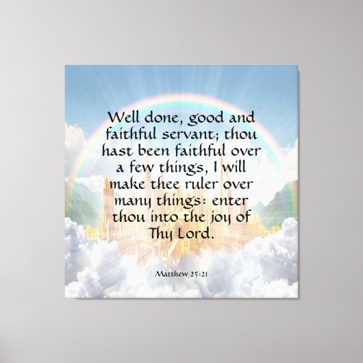 Matthew 25:21 canvas afdruk (Voorkant)