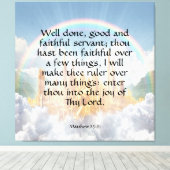 Matthew 25:21 canvas afdruk (Insitu (Houten vloer))