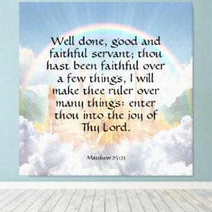 Matthew 25:21 canvas afdruk