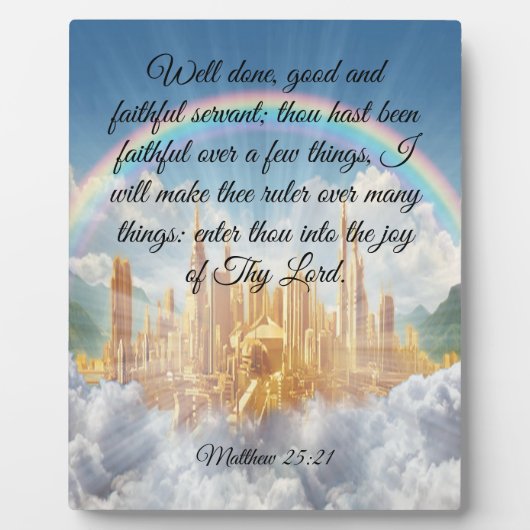 Matthew 25:21 fotoplaat (Voorkant)