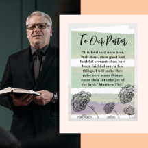 Matthew 25:21 Pastor Appreciation